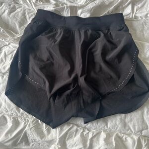Lululemon Athletica Black Athletic Shorts with Curved Seam